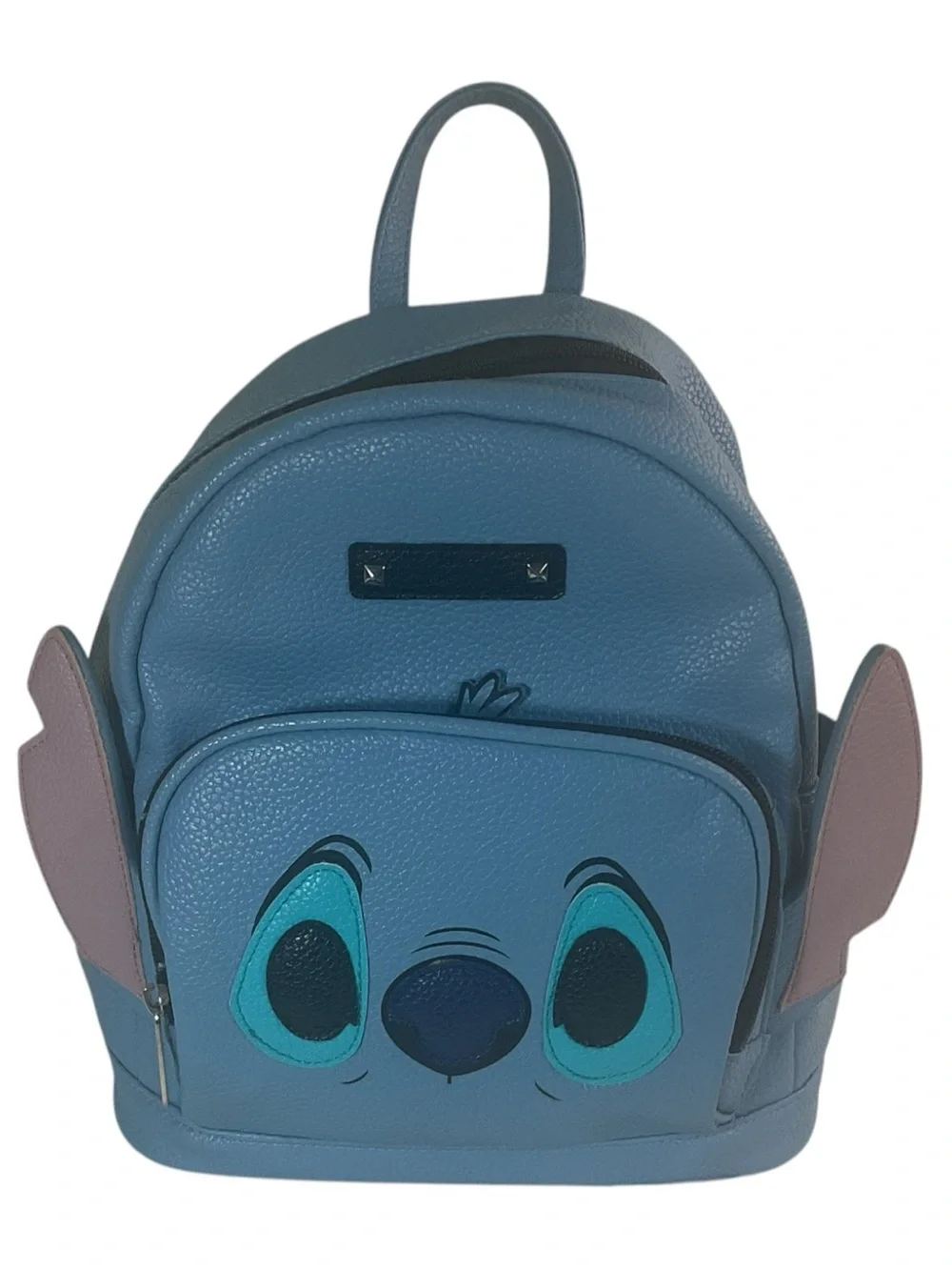 Disney Lilo & Stitch Mini Backpack Pebbled Blue Faux Leather Character Bag Adjus